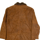 GIZMOS Womens Overcoat Jacket Brown Leather L