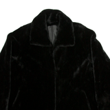 Mens Fleece Jacket Black Flannel L