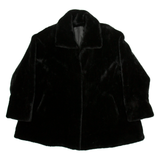 Mens Fleece Jacket Black Flannel L