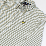 LYLE & SCOTT Slim Fit Mens Shirt Green Gingham Long Sleeve S