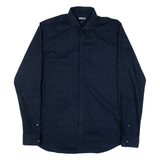 DKNY Slim Fit Mens Shirt Blue Check Long Sleeve M