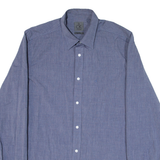 CALVIN KLEIN Mens Plain Shirt Blue Long Sleeve S