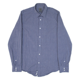 CALVIN KLEIN Mens Plain Shirt Blue Long Sleeve S