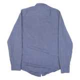 CALVIN KLEIN Mens Plain Shirt Blue Long Sleeve S