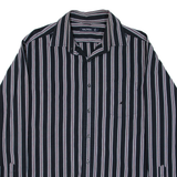 NAUTICA Mens Shirt Black Striped Long Sleeve L