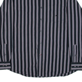 NAUTICA Mens Shirt Black Striped Long Sleeve L