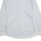 CALVIN KLEIN Fitted Mens Shirt Blue Long Sleeve L