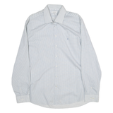 CALVIN KLEIN Fitted Mens Shirt Blue Long Sleeve L