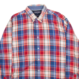 TOMMY HILFIGER New York Fit Mens Shirt Red Check Long Sleeve XL