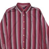 TOMMY HILFIGER Mens Shirt Red Striped Long Sleeve XL
