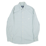 CHAPS Stretch Oxford Mens Shirt Green Check Long Sleeve M