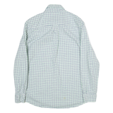 CHAPS Stretch Oxford Mens Shirt Green Check Long Sleeve M