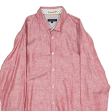 TED BAKER Mens Plain Shirt Red Long Sleeve M