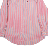 TOMMY JEANS Womens Shirt Pink Striped Long Sleeve XS