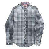 TED BAKER Mens Shirt Blue Check Long Sleeve M