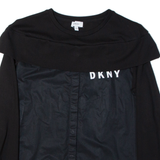 DKNY Jumper Style Girls Shirt Black Long Sleeve 14Y
