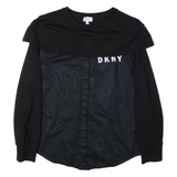 DKNY Jumper Style Girls Shirt Black Long Sleeve 14Y