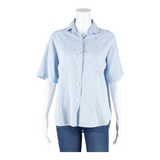 Womens Shirt Blouse Blue Collared Floral M