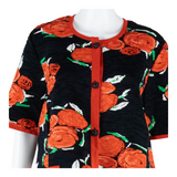 LIOLA Button Up Womens Printed Blouse Black Floral 2XL