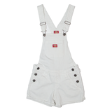 DICKIES Womens Dungarees White Relaxed Denim XS W26 L3