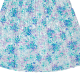 ANDREA GAYLE Womens Pleated Skirt Blue Midi 90s Floral M