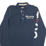 HOLLISTER Mens Polo Shirt Blue Long Sleeve S