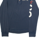 HOLLISTER Mens Polo Shirt Blue Long Sleeve S