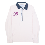 CREW CLOTHING Womens Polo Shirt Pink Long Sleeve UK 10
