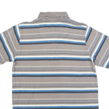 BEN SHERMAN Mens Polo Shirt Grey Striped M