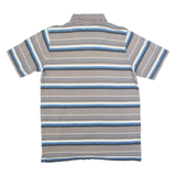 BEN SHERMAN Mens Polo Shirt Grey Striped M