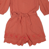 ANTHROPOLOGIE Belted Womens Playsuit Pink Straight UK 6