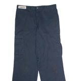 DICKIES Workwear Cargo Mens Trousers Blue Regular Straight W34 L32