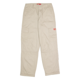 DICKIES Workwear Cargo Womens Twill Trousers Beige Regular Straight W26 L27