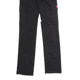 DICKIES Workwear Cargo Womens Trousers Black Regular Straight W24 L31