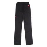 DICKIES Workwear Cargo Womens Trousers Black Regular Straight W24 L31