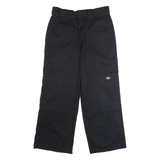 DICKIES Workwear Mens Twill Trousers Black Loose Straight W30 L27