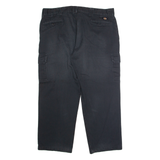 DICKIES Workwear Cargo Mens Twill Trousers Black Relaxed Straight W42 L30