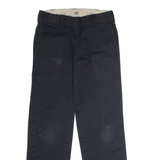 DICKIES Workwear Mens Twill Trousers Black Slim Straight W30 L32