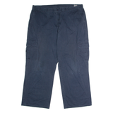DICKIES Workwear Cargo Mens Twill Trousers Blue Regular Straight W42 L29