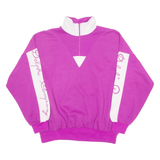 BRIOFIL Womens Sweatshirt Pink 1/4 Zip 90s XL