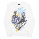 LEFTIES MAN MARVEL Black Panther Mens Sweatshirt White Crew Neck M