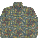 DECATHLON Abstract Mens Sweatshirt Green 1/4 Zip XL