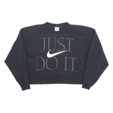 NIKE Cropped Womens Sweatshirt Black Crew Neck M