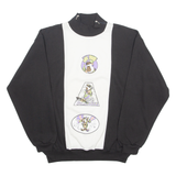 SECTION FUTUR Polar Bear Womens Sweatshirt Black High Neck 90s L