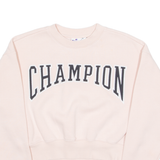 CHAMPION Cropped Womens Sweatshirt Pink Crew Neck XS