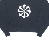 NIKE Pinwheel Cropped Womens Sweatshirt Black Crew Neck XS