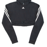 ADIDAS Cropped Womens Black Hoodie XS