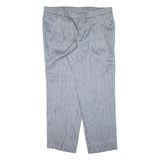 Pinstripe Mens Trousers Grey Regular Tapered W38 L28