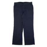 Pinstripe Mens Trousers Blue Regular Straight W32 L29