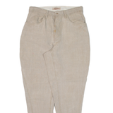 BERNSUMON Womens Trousers Beige Slim Tapered Linen W30 L28